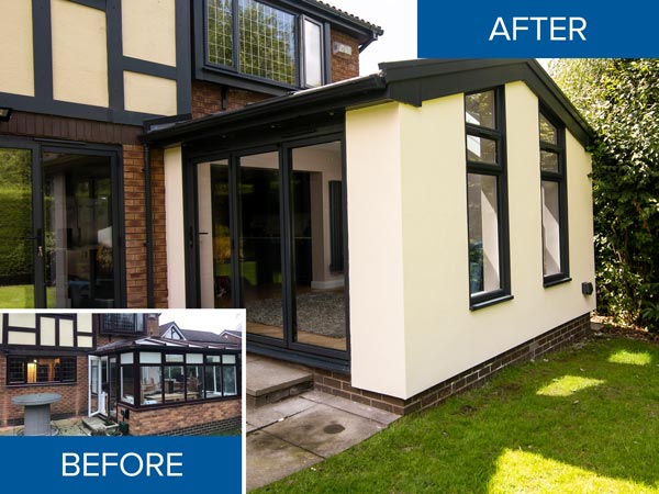 Conservatory Upgrade Before & After from Pennine Conservatory Upgrade Before & After from Pennine