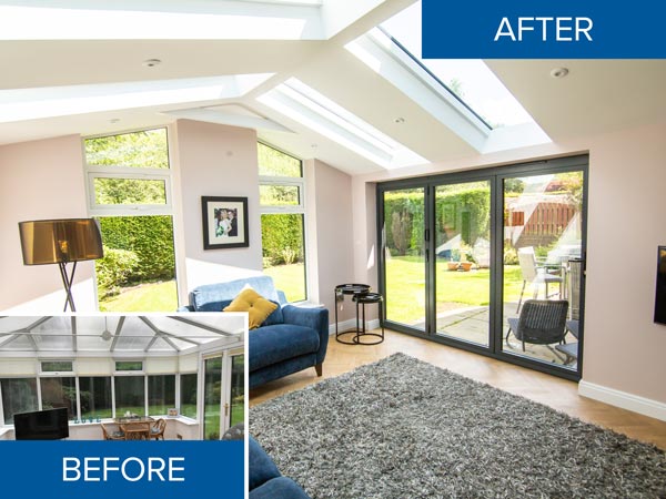 Conservatory Upgrade Before & After from Pennine Conservatory Upgrade Before & After from Pennine