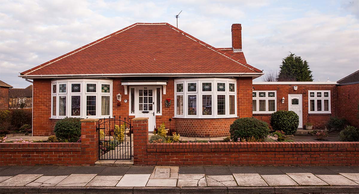 White Flush Windows with Bevel Glass & Lead Finish